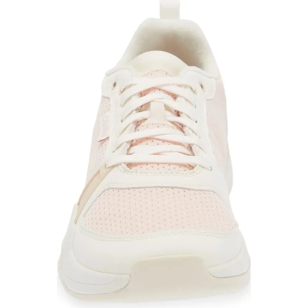 OluKai Women’s Athletic Sneakers – Blush Pink & Cream Mesh Lace-Up Comfort Shoes